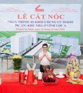 CÔNG TY CP ĐẦU TƯ & PHÁT TRIỂN AN NHÂN HOÀN THÀNH LỄ CẤT NÓC CHUNG CƯ VĨNH LỘC A.