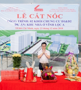 CÔNG TY CP ĐẦU TƯ & PHÁT TRIỂN AN NHÂN HOÀN THÀNH LỄ CẤT NÓC CHUNG CƯ VĨNH LỘC A.