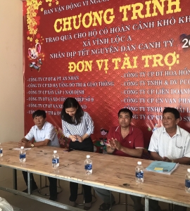 TRAINCO CÙNG CHƯƠNG TRÌNH TRAO QUÀ CHO HỘ CÓ HOÀN CẢNH KHÓ KHĂN XÃ VĨNH LỘC A DỊP TẾT CANH TÝ 2020