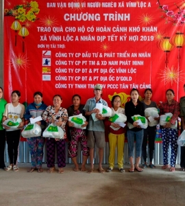 TRAINCO CÙNG CHƯƠNG TRÌNH TRAO QUÀ CHO HỘ CÓ HOÀN CẢNH KHÓ KHĂN XÃ VĨNH LỘC A NHÂN DỊP TẾT 2019