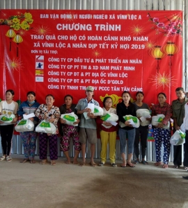 TRAINCO CÙNG CHƯƠNG TRÌNH TRAO QUÀ CHO HỘ CÓ HOÀN CẢNH KHÓ KHĂN XÃ VĨNH LỘC A NHÂN DỊP TẾT 2019