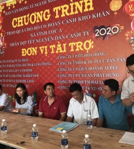 TRAINCO CÙNG CHƯƠNG TRÌNH TRAO QUÀ CHO HỘ CÓ HOÀN CẢNH KHÓ KHĂN XÃ VĨNH LỘC A DỊP TẾT CANH TÝ 2020