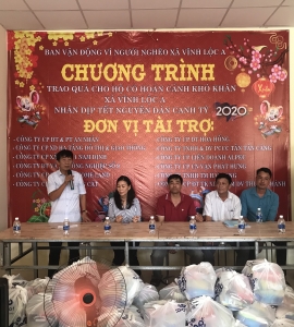 TRAINCO CÙNG CHƯƠNG TRÌNH TRAO QUÀ CHO HỘ CÓ HOÀN CẢNH KHÓ KHĂN XÃ VĨNH LỘC A DỊP TẾT CANH TÝ 2020