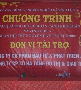 CHƯƠNG TRÌNH TRAO QUÀ TỪ THIỆN XÃ VĨNH LỘC A NHÂN DỊP TẾT 2021