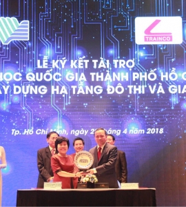 LỄ KÝ KẾT TÀI TRỢ GIỮA ĐẠI HỌC QUỐC GIA TP.HCM VÀ CÔNG TY TRAINCO